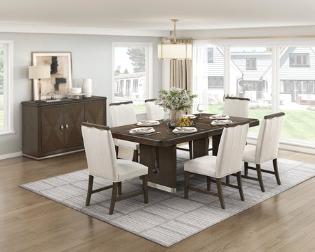 Strata Brown 5-Piece Round Dining Room Set from Homelegance - Luna Furniture