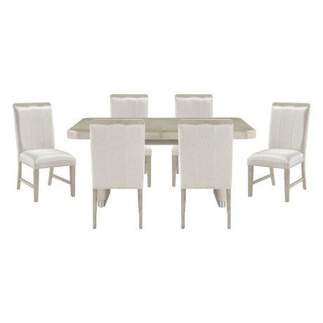 Clara Light Gray 7-Piece Expandable Dining Set from Homelegance - Luna Furniture