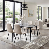 Clara Beige Upholstered Side Chair, Set of 2