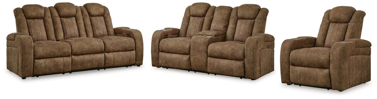 Wolfridge Brindle Power Reclining Sofa, Loveseat and Recliner from Ashley - Luna Furniture