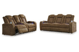 Wolfridge Brindle Power Reclining Living Room Set from Ashley - Luna Furniture