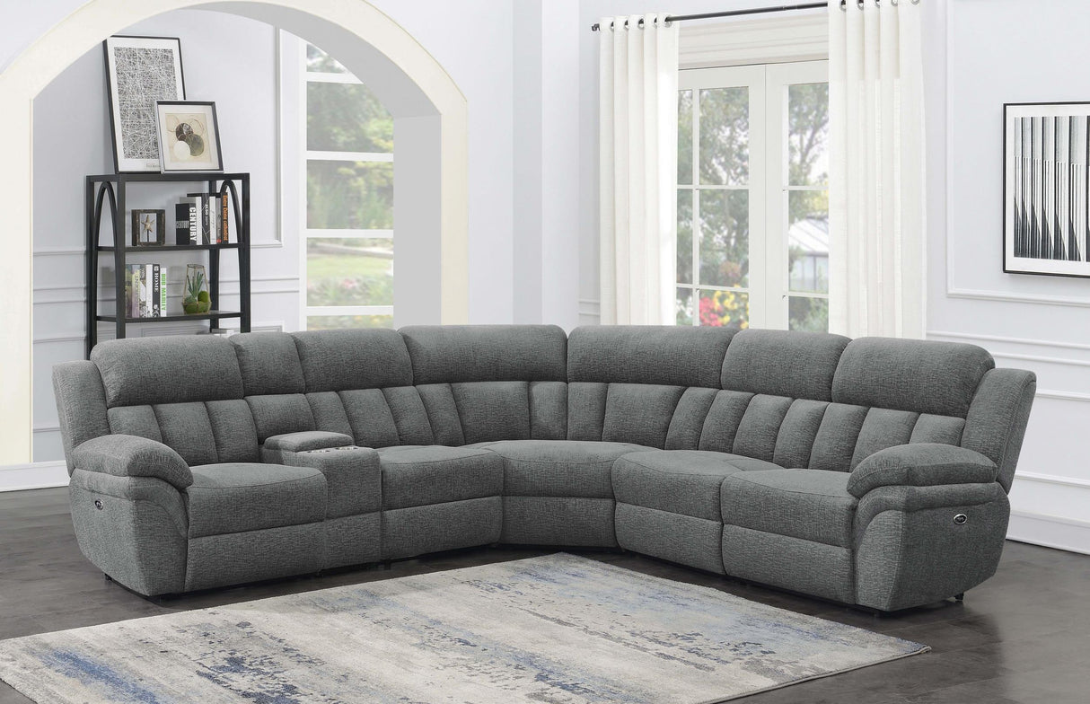 Bahrain Charcoal 6-Piece Upholstered Power Sectional from Coaster - Luna Furniture