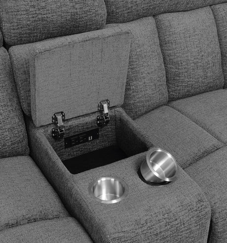 Bahrain Charcoal 5-Piece Power Home Theater Seating from Coaster - Luna Furniture