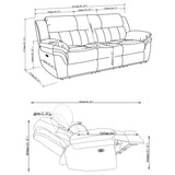 Bahrain Charcoal Power Sofa from Coaster - Luna Furniture