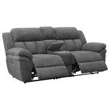 Bahrain Charcoal Power Loveseat with Console from Coaster - Luna Furniture