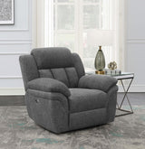 Bahrain Charcoal Upholstered Power Glider Recliner from Coaster - Luna Furniture