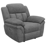 Bahrain Charcoal Upholstered Power Glider Recliner from Coaster - Luna Furniture