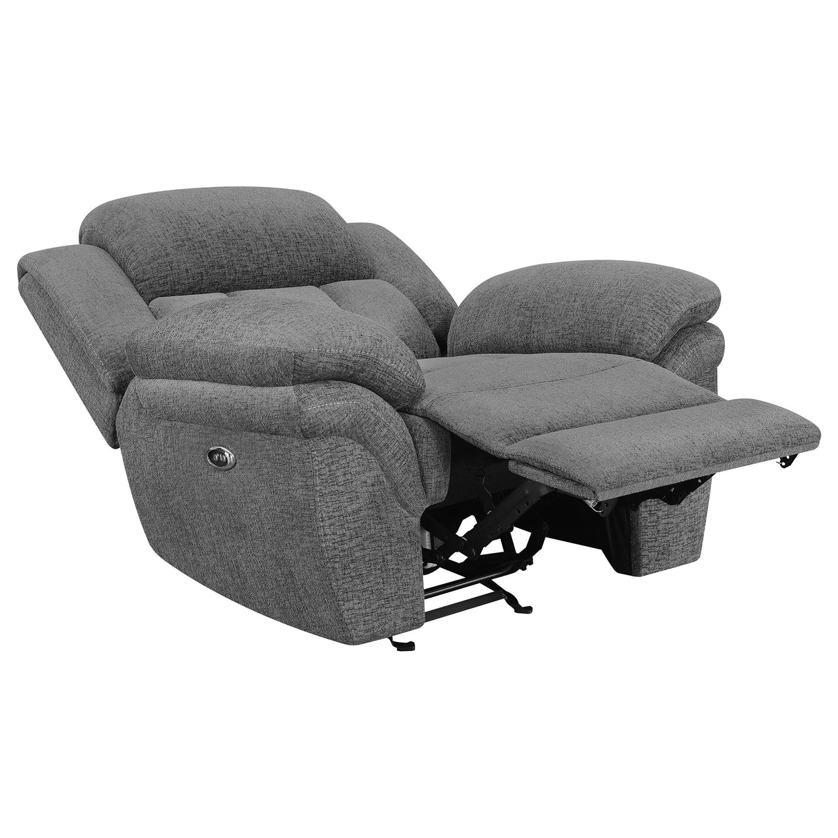 Bahrain Charcoal Upholstered Power Glider Recliner from Coaster - Luna Furniture