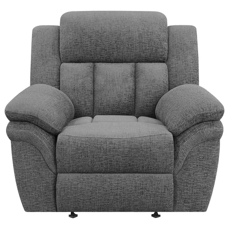 Bahrain Charcoal Upholstered Power Glider Recliner from Coaster - Luna Furniture