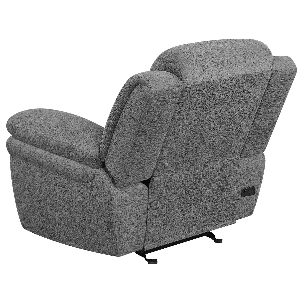 Bahrain Charcoal Upholstered Power Glider Recliner from Coaster - Luna Furniture