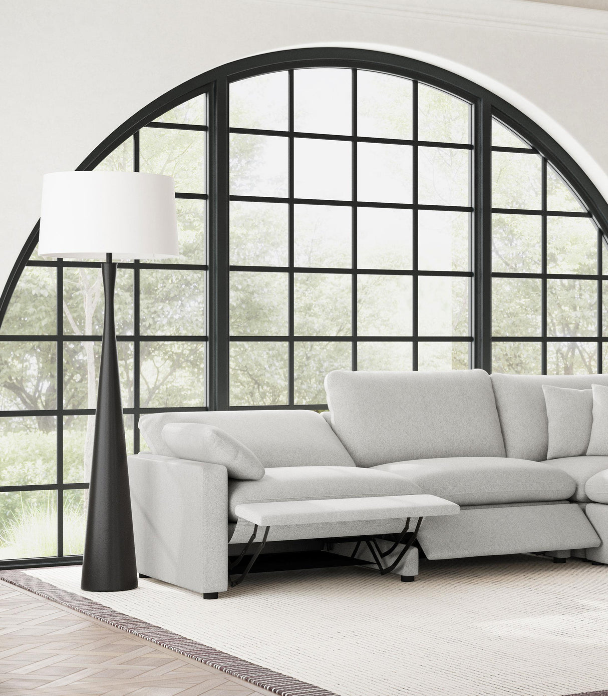 Collins Upholstered Armless Power Recliner Grey from Coaster - Luna Furniture
