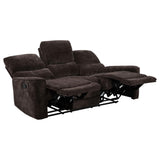 Navarro Dark Brown 2-Piece Upholstered Reclining Sofa Set from Coaster - Luna Furniture