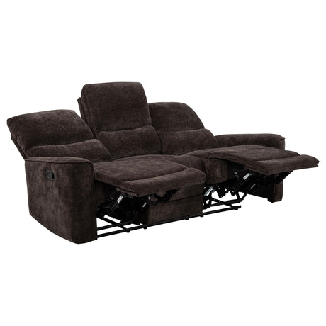 Navarro Dark Brown 2-Piece Upholstered Reclining Sofa Set from Coaster - Luna Furniture