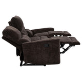 Navarro Dark Brown 2-Piece Upholstered Reclining Sofa Set from Coaster - Luna Furniture