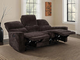 Navarro Dark Brown Chenille Upholstered Reclining Sofa from Coaster - Luna Furniture