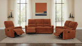 Navarro Orange 3-Piece Upholstered Reclining Living Room Set from Coaster - Luna Furniture