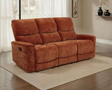 Navarro Burnt Orange Chenille Upholstered Reclining Sofa from Coaster - Luna Furniture