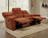 Navarro Burnt Orange Chenille Upholstered Reclining Sofa from Coaster - Luna Furniture