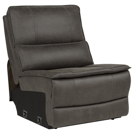 Marcell Gray 7-Piece L-Shaped Power Reclining Sectional with Dual Consoles from Coaster - Luna Furniture