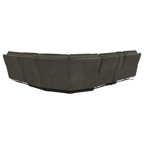 Marcell Gray 6-Piece Power Reclining Sectional with Console from Coaster - Luna Furniture