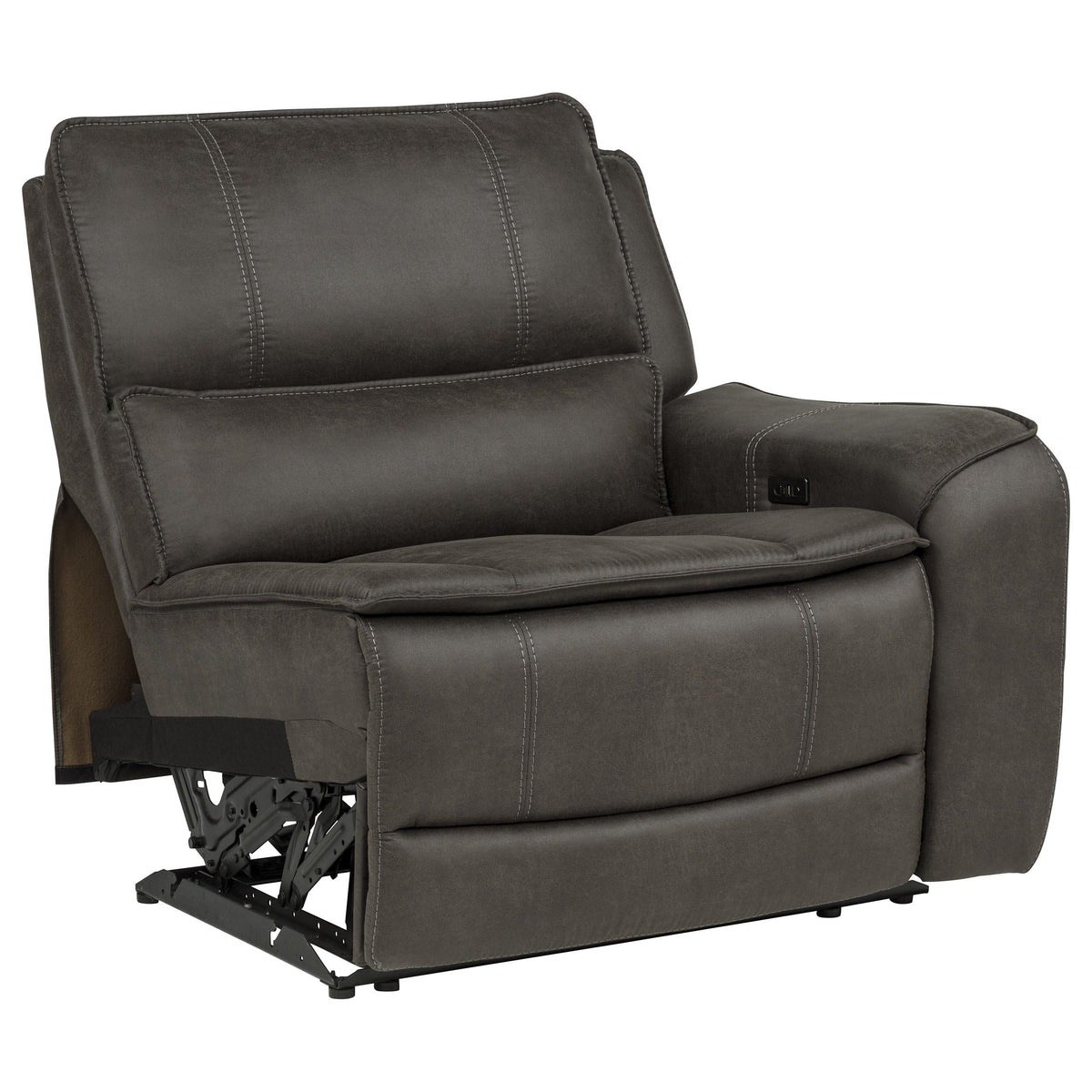 Marcell Gray RAF Power Recliner with USB Charging from Coaster - Luna Furniture