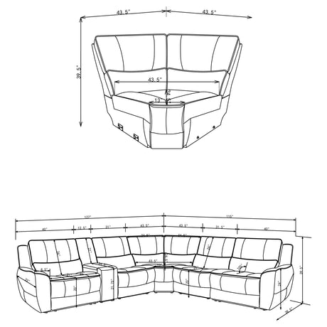 Marcell Gray Modular Sectional Corner Wedge from Coaster - Luna Furniture
