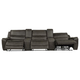 Marcell Gray 5-Piece 3-Seat Power Home Theater Seating with Dual Consoles from Coaster - Luna Furniture