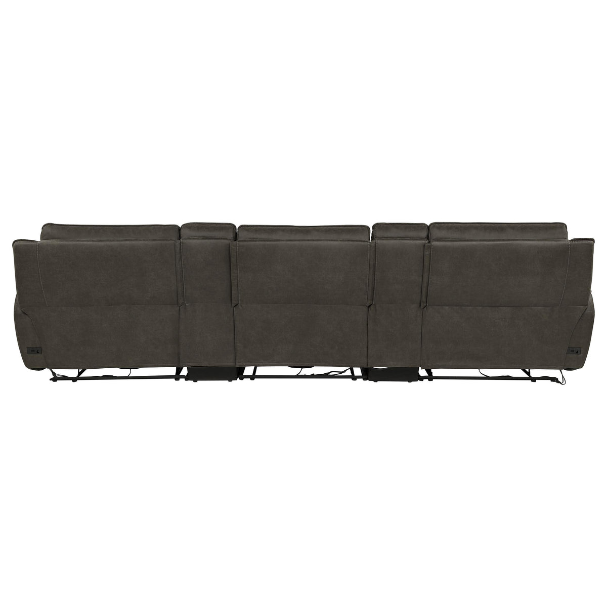 Marcell Gray 5-Piece 3-Seat Power Home Theater Seating with Dual Consoles from Coaster - Luna Furniture
