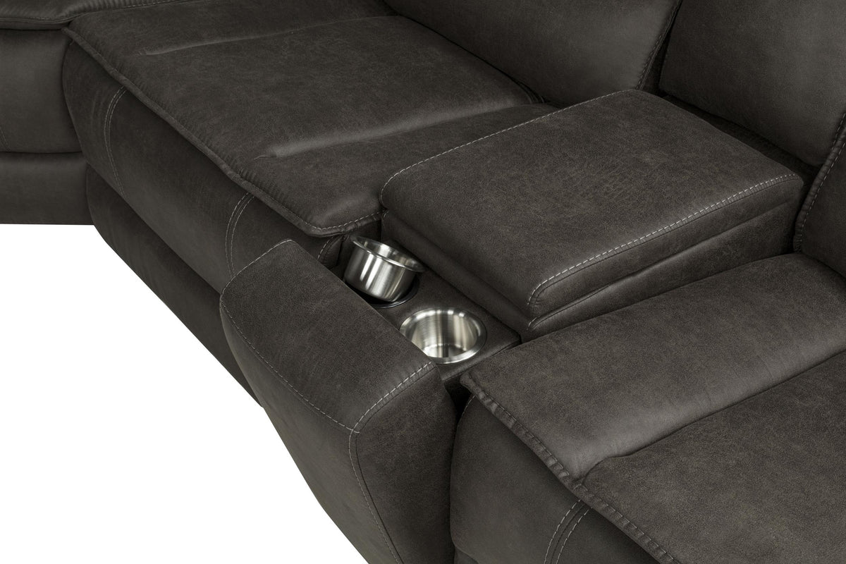Marcell Gray 5-Piece 3-Seat Power Home Theater Seating with Dual Consoles from Coaster - Luna Furniture