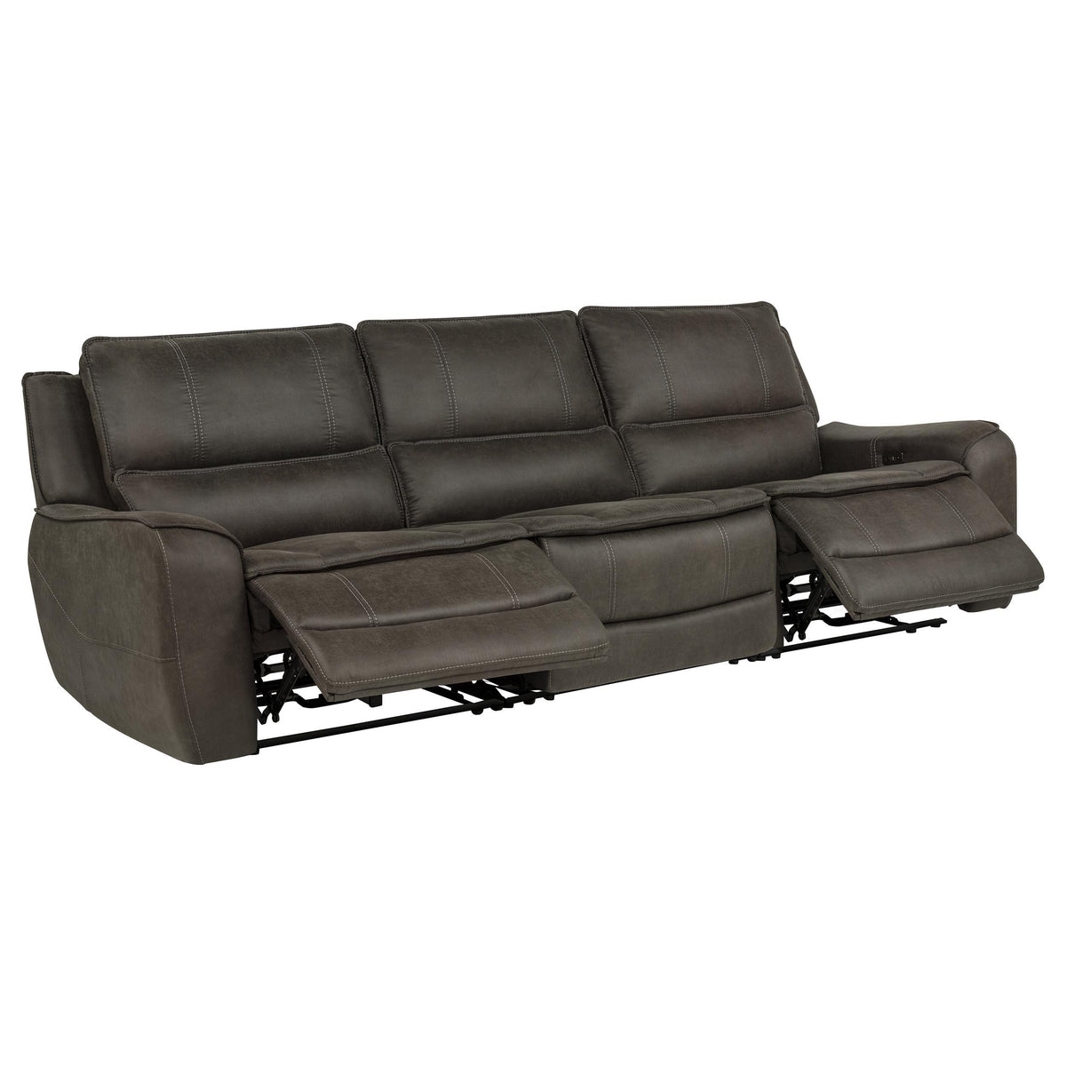 Marcell Gray 3-Piece Transitional Power Reclining Sofa with USB Charging from Coaster - Luna Furniture