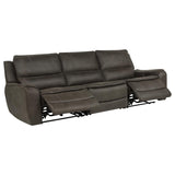 Marcell Gray 3-Piece Transitional Power Reclining Sofa with USB Charging from Coaster - Luna Furniture