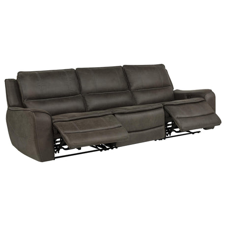 Marcell Gray 3-Piece Transitional Power Reclining Sofa with USB Charging from Coaster - Luna Furniture
