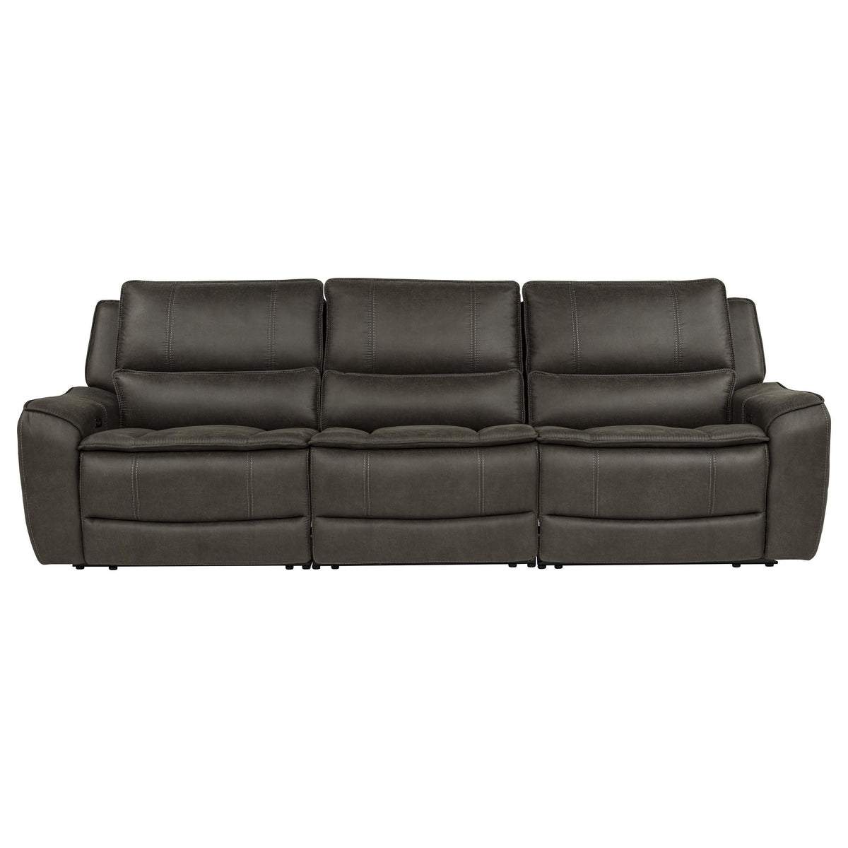 Marcell Gray 3-Piece Transitional Power Reclining Sofa with USB Charging from Coaster - Luna Furniture