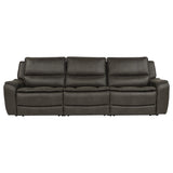 Marcell Gray 3-Piece Transitional Power Reclining Sofa with USB Charging from Coaster - Luna Furniture