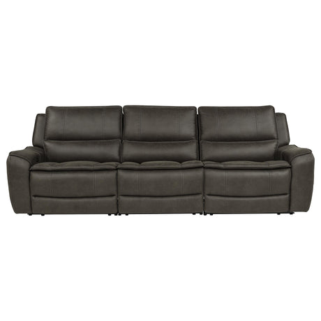 Marcell Gray 3-Piece Transitional Power Reclining Sofa with USB Charging from Coaster - Luna Furniture