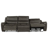 Marcell Gray 3-Piece Transitional Power Reclining Sofa with USB Charging from Coaster - Luna Furniture