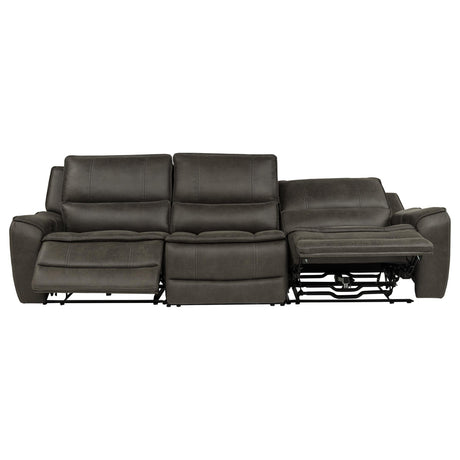 Marcell Gray 3-Piece Transitional Power Reclining Sofa with USB Charging from Coaster - Luna Furniture
