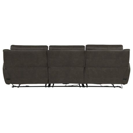 Marcell Gray 3-Piece Transitional Power Reclining Sofa with USB Charging from Coaster - Luna Furniture