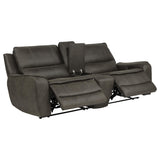 Marcell Gray 3-Piece Power Reclining Loveseat with Charging Console from Coaster - Luna Furniture