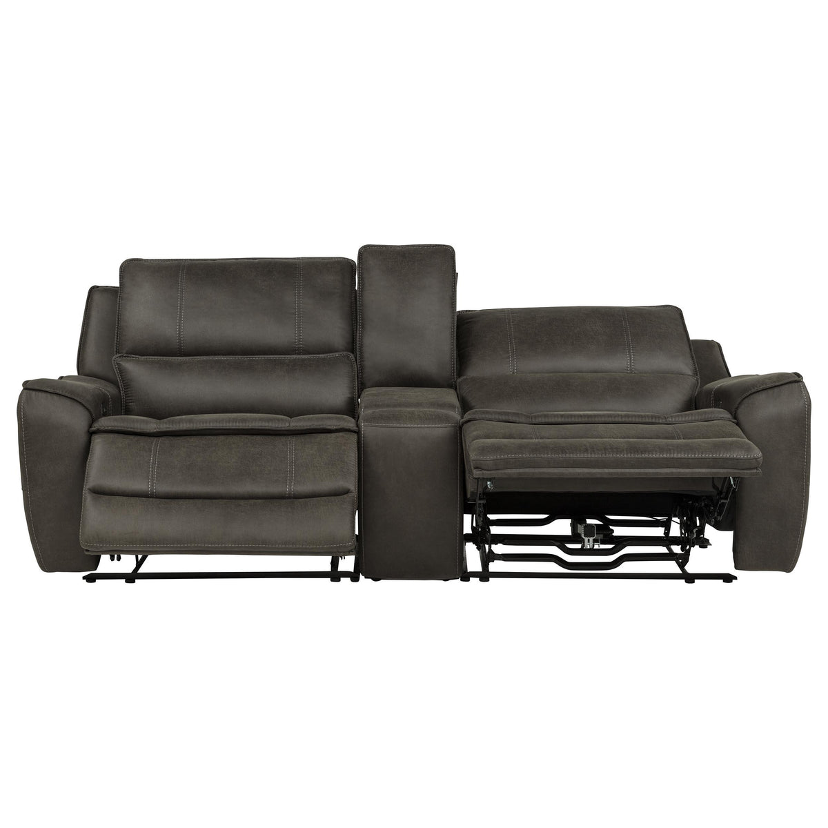 Marcell Gray 3-Piece Power Reclining Loveseat with Charging Console from Coaster - Luna Furniture