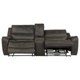 Marcell Gray 3-Piece Power Reclining Loveseat with Charging Console from Coaster - Luna Furniture