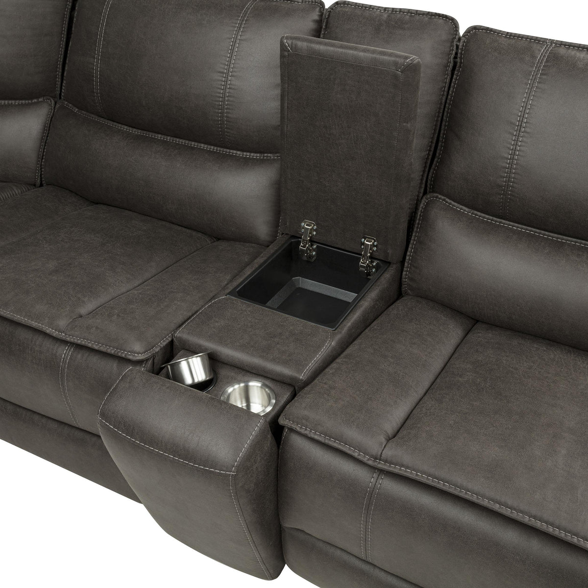 Marcell Gray 3-Piece Power Reclining Loveseat with Charging Console from Coaster - Luna Furniture