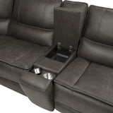 Marcell Gray 3-Piece Power Reclining Loveseat with Charging Console from Coaster - Luna Furniture