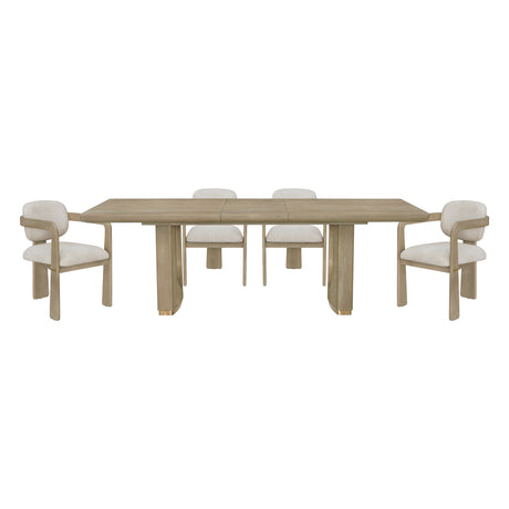 Niche Oak/Beige 5-Piece Expandable Dining Set from Homelegance - Luna Furniture