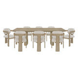 Niche Oak/Beige 9-Piece Expandable Dining Set from Homelegance - Luna Furniture