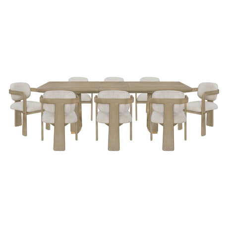 Niche Oak/Beige 9-Piece Expandable Dining Set from Homelegance - Luna Furniture