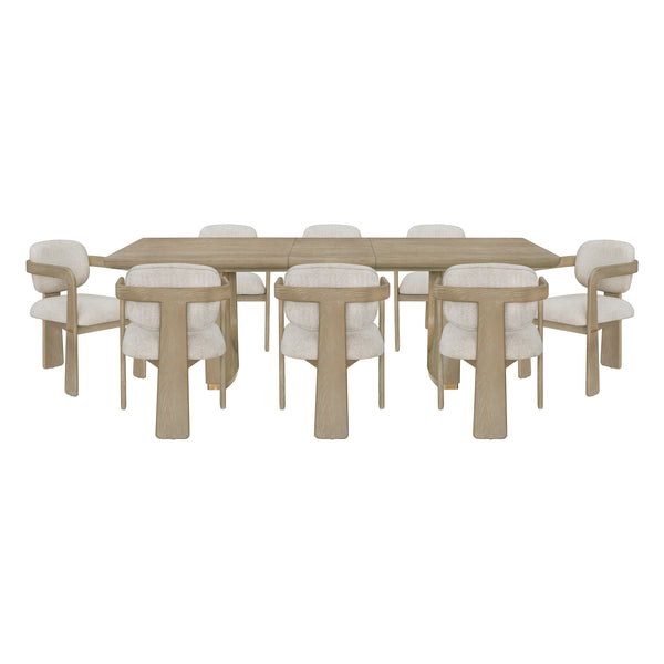 Niche Oak/Beige 9-Piece Expandable Dining Set
