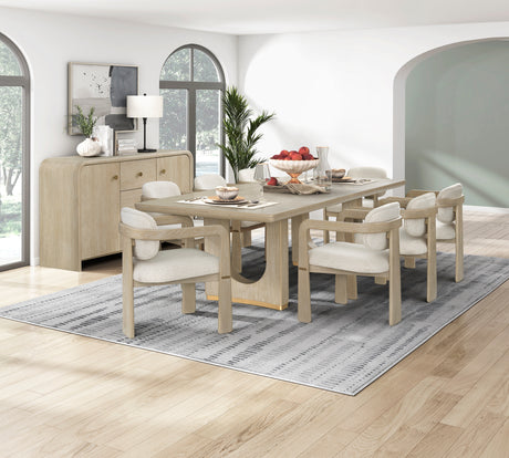 Clara Brown/Beige 7-Piece 85" Rectangular Dining Room Set from Homelegance - Luna Furniture