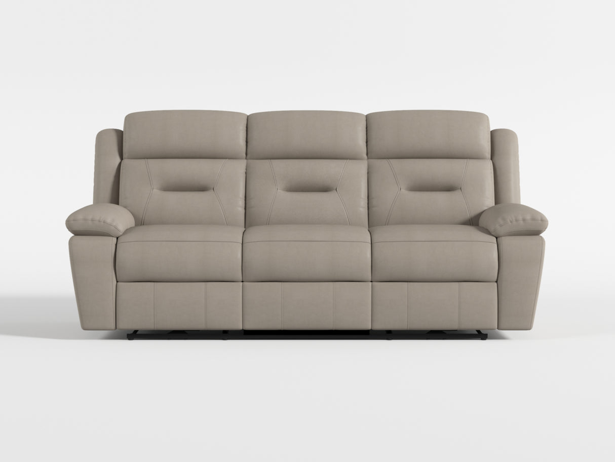 Laconia Latte Leather Power Double Reclining Sofa from Homelegance - Luna Furniture