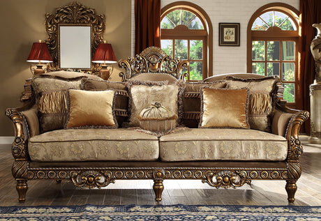 HD-610 Metallic Antique Gold Sofa from Homey Design - Luna Furniture